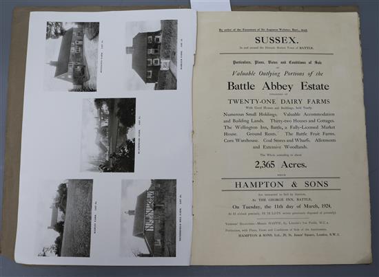 Catalogue for the sale of The Battle Abbey Estate (2,365 acres), 11th March 1924